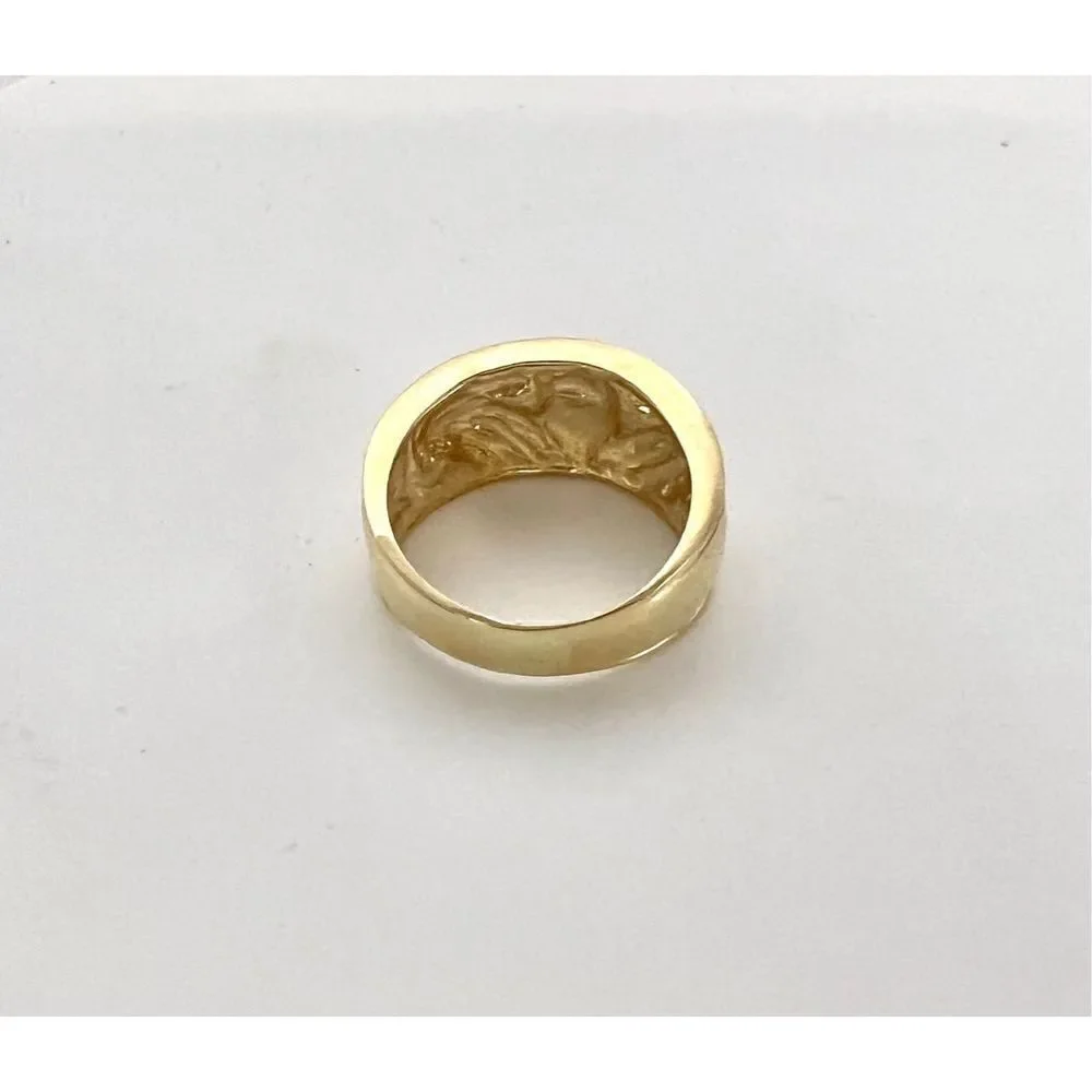 14k Gold Polished Mens Claddagh  Band